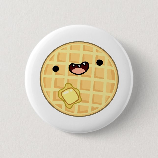 Badge Rond 5 Cm Cute Kawaii Beurre gaufre (Devant)