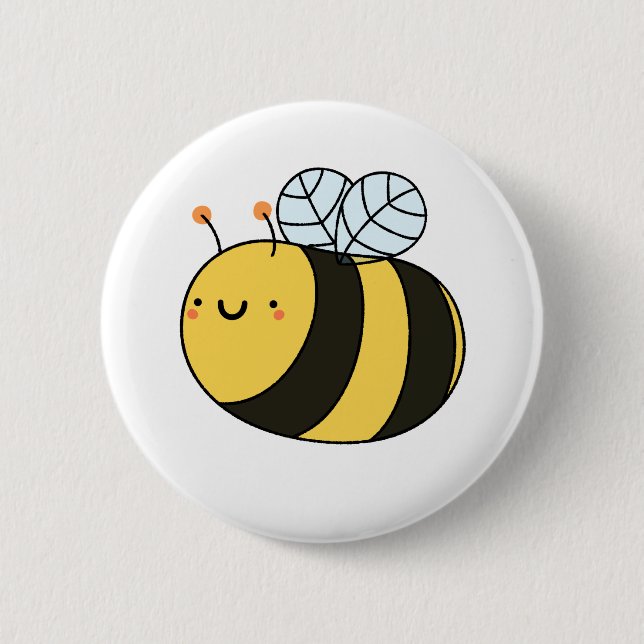 Badge Rond 5 Cm Cute Kawaii Bumble Bee (Devant)