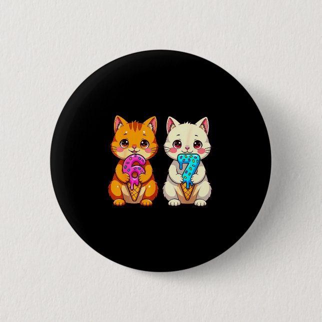 Badge Rond 5 Cm Cute Kawaii Cats Neko 67 Drip Meme Funny Six Seven (Devant)