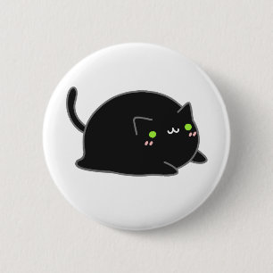 Badge Rond 5 Cm Cute Kawaii Chat noir