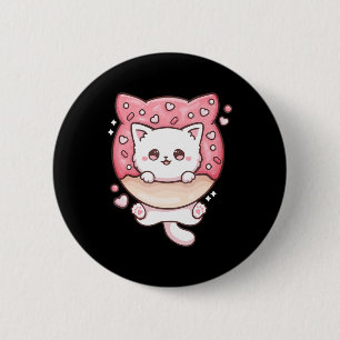 Badge Rond 5 Cm Cute Kawaii Chats Donut Anime Lover Otaku Fun Chat