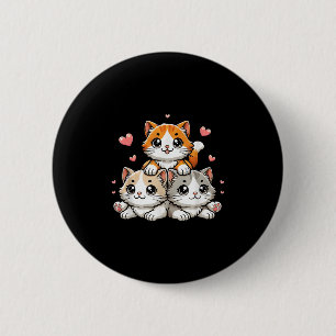 Badge Rond 5 Cm Cute Kawaii Chats Neko Funny Kitten Cadeau Amoureu