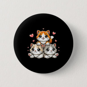 Badge Rond 5 Cm Cute Kawaii Chats Neko Funny Kitten Cadeau Amoureu
