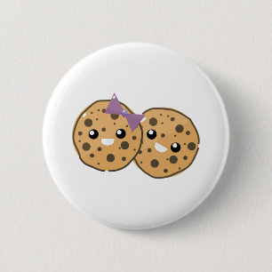 Badge Rond 5 Cm Cute Kawaii Chip Cookie Couple
