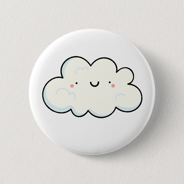 Badge Rond 5 Cm Cute Kawaii Cloud (Devant)