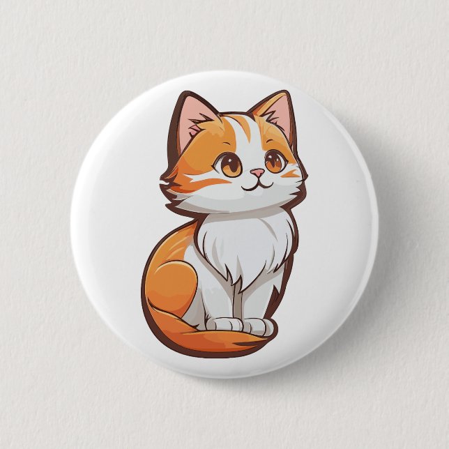 Badge Rond 5 Cm Cute Kawaii Kitten (Devant)