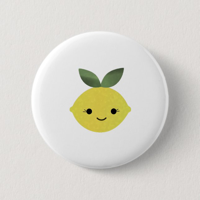 Badge Rond 5 Cm Cute Kawaii Lemon (Devant)