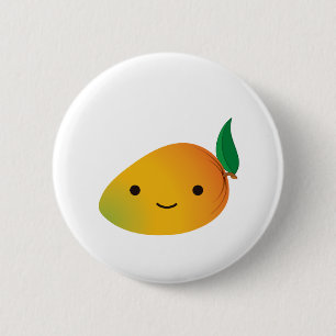 Badge Rond 5 Cm Cute Kawaii Mango souriant