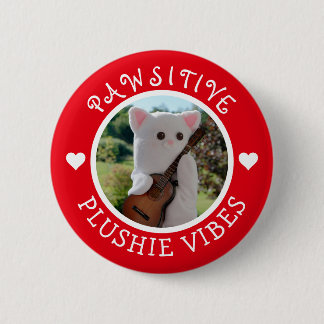 Badge Rond 5 Cm Cute Kawaii Red Pawsitive Plushie Vibes Photo