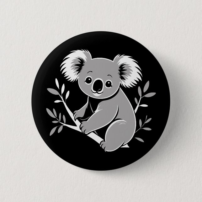 Badge Rond 5 Cm Cute Koala (Devant)