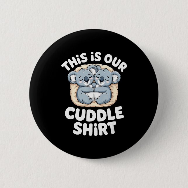 Badge Rond 5 Cm Cute Koala Couple Nest This Is Our Cuddle  (Devant)