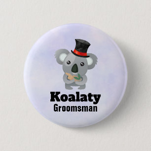 Badge Rond 5 Cm Cute Koala Pun Koalaty Groomsman