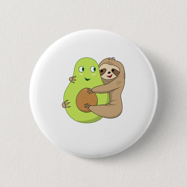 Badge Rond 5 Cm Cute Lazy Parfum Animal Avocado Lover Gig (Devant)