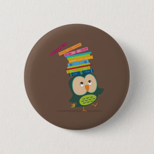 Badge Rond 5 Cm Cute little book owl