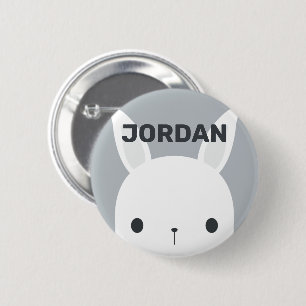 Badge Rond 5 Cm Cute Little Bunny Rabbit with Personalized