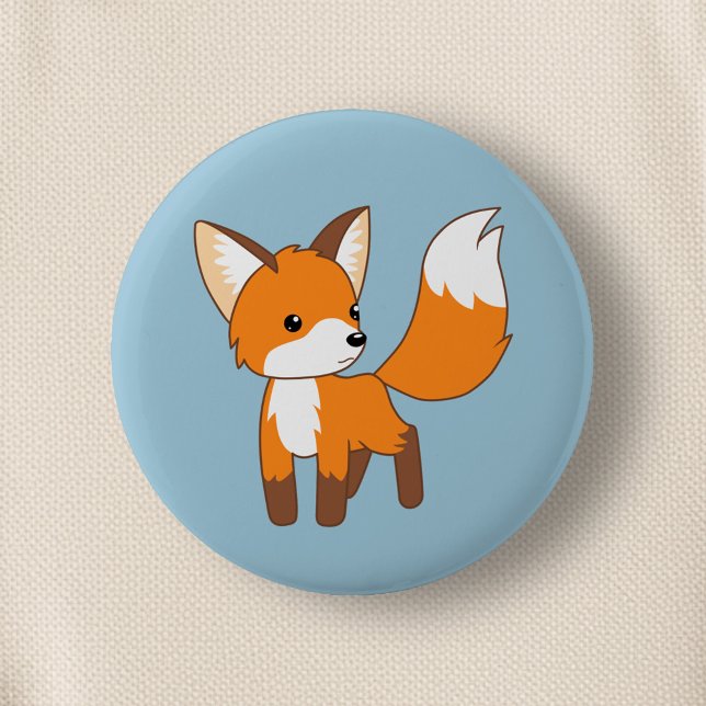 Badge Rond 5 Cm Cute Little Fox (Créateur téléchargé)
