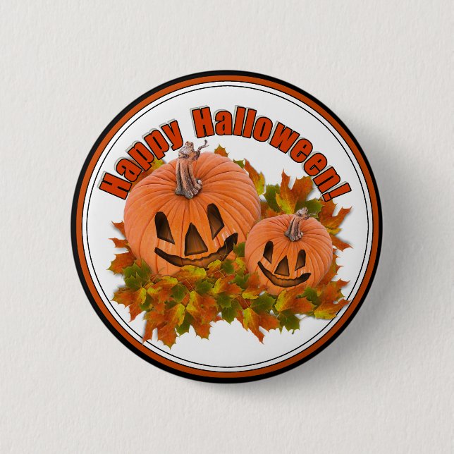 Badge Rond 5 Cm Cute Little Halloween Jack-o-Lanterns (Devant)