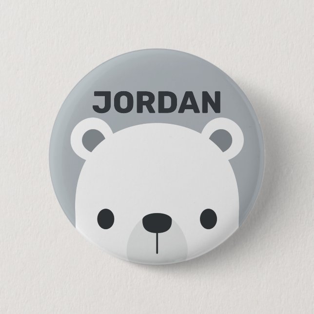 Badge Rond 5 Cm Cute Little Polar Bear (Devant)