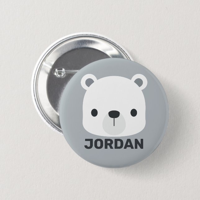 Badge Rond 5 Cm Cute Little Polar Bear (Devant & derrière)