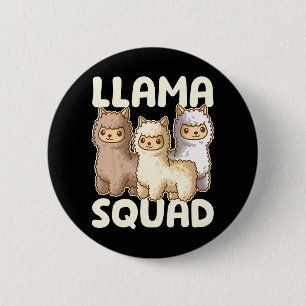 Badge Rond 5 Cm Cute Llama Squad