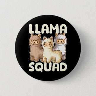 Badge Rond 5 Cm Cute Llama Squad