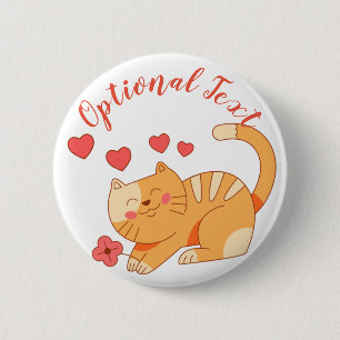 Badge Rond 5 Cm Cute Lote Orange Tabby Kitten