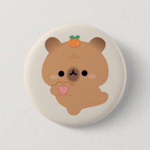 Badge Rond 5 Cm Cute Love Capybara