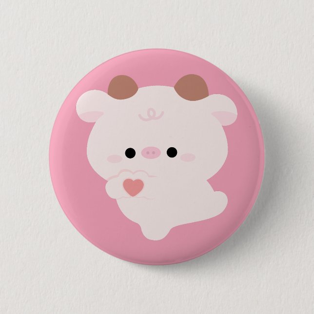 Badge Rond 5 Cm Cute Love Cow (Devant)