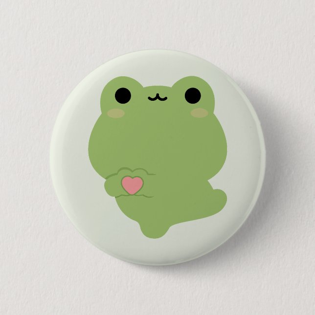 Badge Rond 5 Cm Cute Love Frog (Devant)