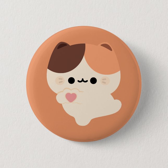 Badge Rond 5 Cm Cute Love Tortie Cat (Devant)