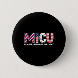 Badge Rond 5 Cm Cute Lung Squad Thérapeute Respiratoire Patriotiqu