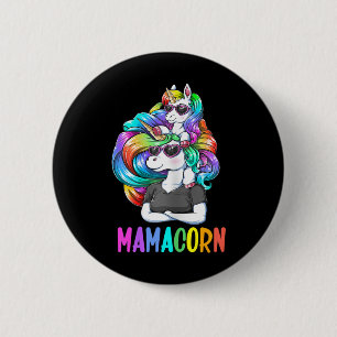 Badge Rond 5 Cm Cute Mamacorn Fun Unicorn Mothers Day Rainbow Colo