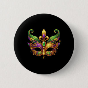 Badge Rond 5 Cm Cute Mardi Gras Mask Fun 2025 Mardi Gras Party Enf