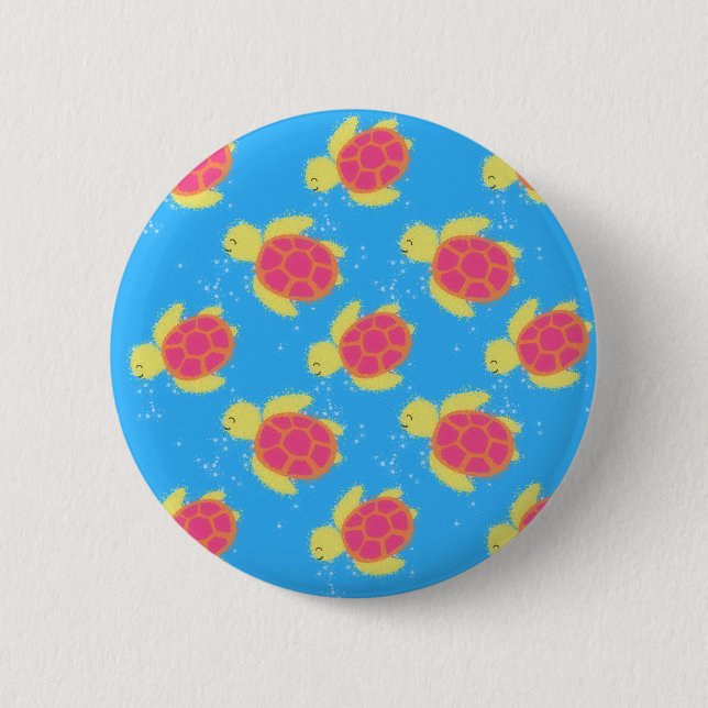 Badge Rond 5 Cm Cute Motif de tortue de mer (Devant)