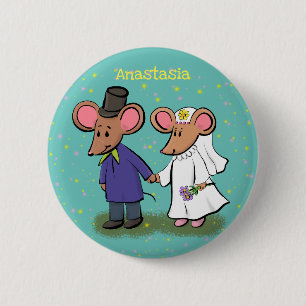 Badge Rond 5 Cm Cute mouse couple cartoon illustration