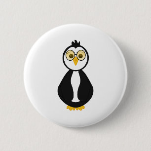 Badge Rond 5 Cm Cute Nerdy Penguin