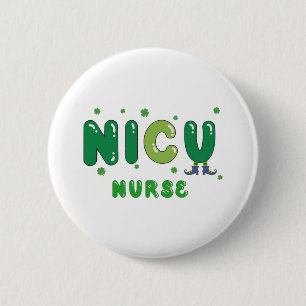 Badge Rond 5 Cm Cute NICU infirmière St. Patrick's design