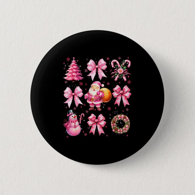 Badge Rond 5 Cm Cute Nk Santa Coquette Snowman Christmas Xmas Wome (Devant)