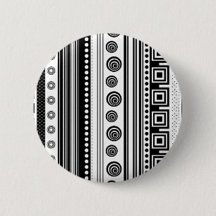 Badge Rond 5 Cm Cute noir blanc déco aztèque texture