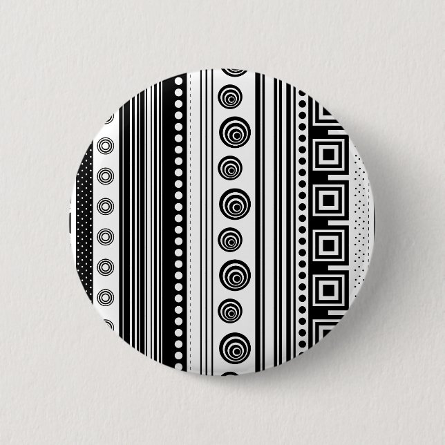 Badge Rond 5 Cm Cute noir blanc déco aztèque texture (Devant)