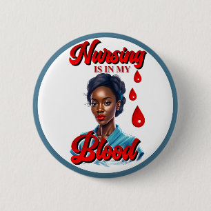 Badge Rond 5 Cm Cute Nurse Pinup_ C'est dans mon sang