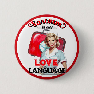 Badge Rond 5 Cm Cute Nurse Pinup_ Love