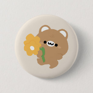 Badge Rond 5 Cm Cute Ours Brown Romantique