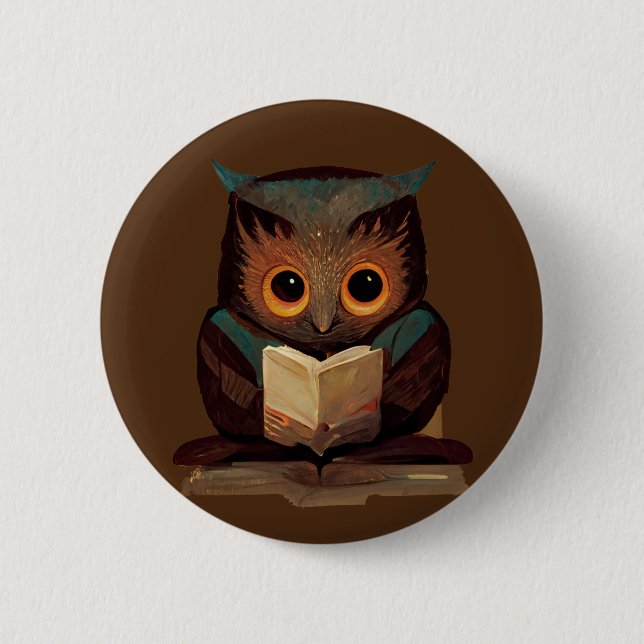 Badge Rond 5 Cm Cute Owl (Devant)