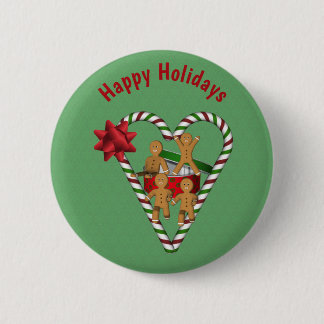 Badge Rond 5 Cm Cute pain d'épices biscuit Hommes Noël Fêtes