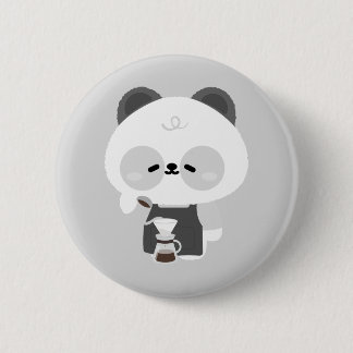 Badge Rond 5 Cm Cute Panda Barista