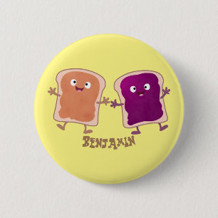 Badge Rond 5 Cm Cute peanut butter and jelly sandwich cartoon