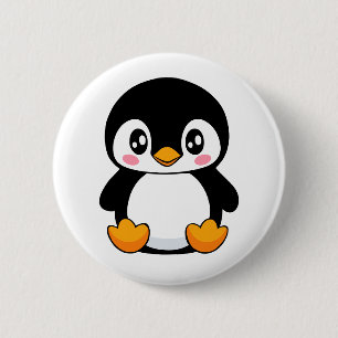 Badge Rond 5 Cm Cute Penguin