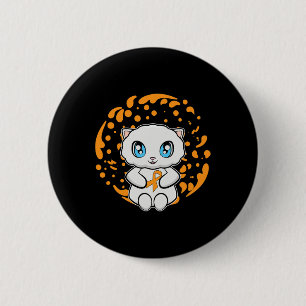 Badge Rond 5 Cm Cute Perse Chat Anime Kitten Leukemia Sensibilisat