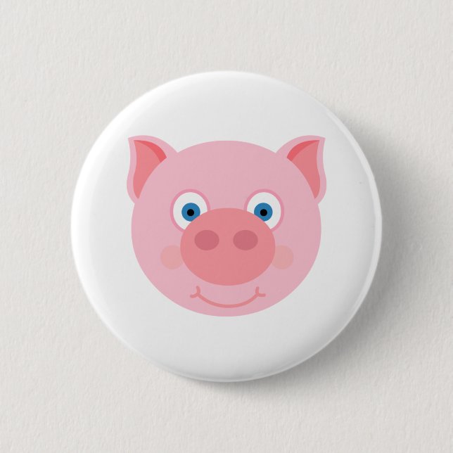Badge Rond 5 Cm Cute piggy face (Devant)